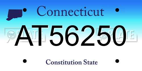 AT56250 Connecticut License Plate