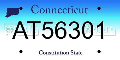 AT56301 Connecticut License Plate