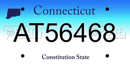 AT56468 Connecticut License Plate