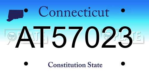 AT57023 Connecticut License Plate