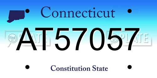 AT57057 Connecticut License Plate