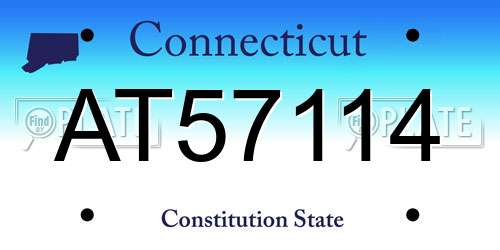 AT57114 Connecticut License Plate
