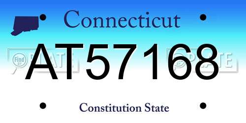 AT57168 Connecticut License Plate