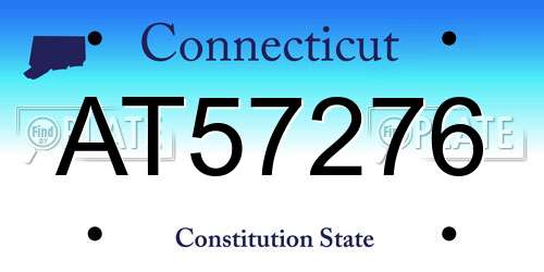 AT57276 Connecticut License Plate
