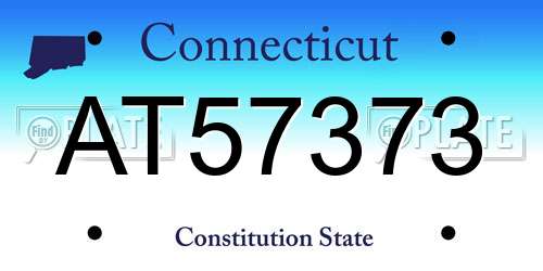 AT57373 Connecticut License Plate