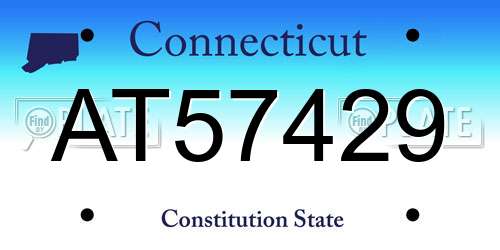 AT57429 Connecticut License Plate