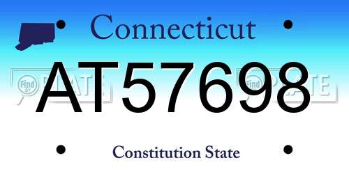 AT57698 Connecticut License Plate