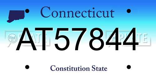 AT57844 Connecticut License Plate