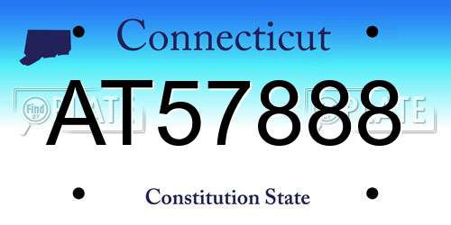 AT57888 Connecticut License Plate