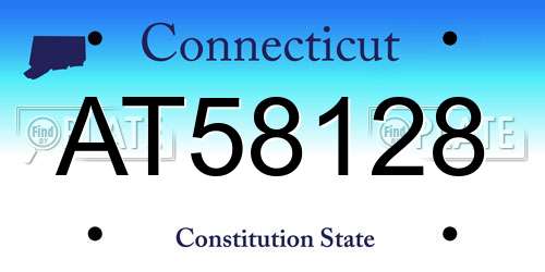 AT58128 Connecticut License Plate