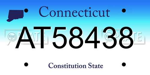 AT58438 Connecticut License Plate