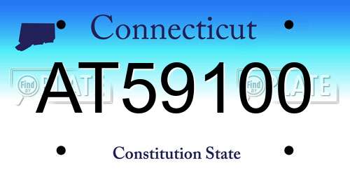AT59100 Connecticut License Plate