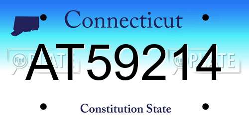 AT59214 Connecticut License Plate
