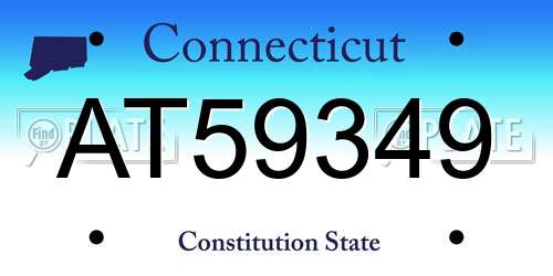 AT59349 Connecticut License Plate