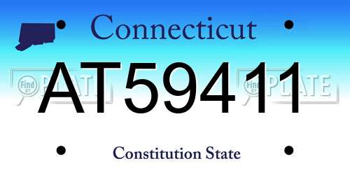 AT59411 Connecticut License Plate