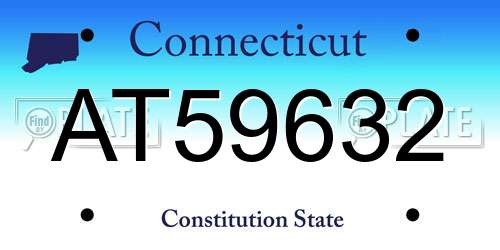 AT59632 Connecticut License Plate