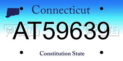 AT59639 Connecticut License Plate