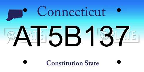 AT5B137 Connecticut License Plate