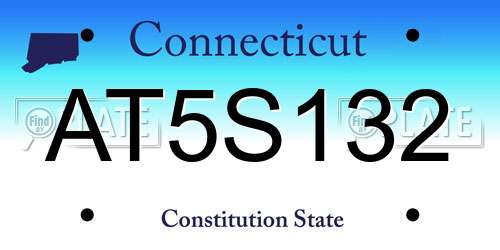 AT5S132 Connecticut License Plate