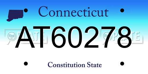 AT60278 Connecticut License Plate