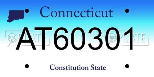 AT60301 Connecticut License Plate