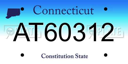 AT60312 Connecticut License Plate