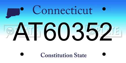 AT60352 Connecticut License Plate