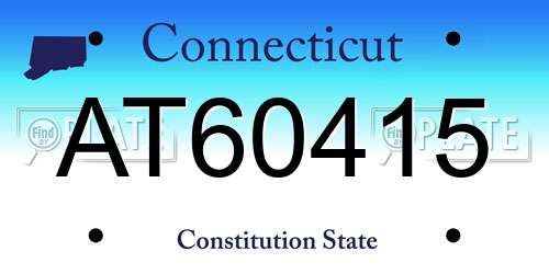 AT60415 Connecticut License Plate