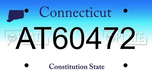 AT60472 Connecticut License Plate