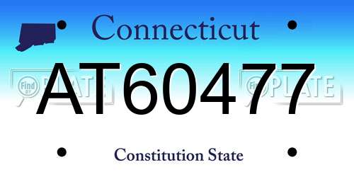 AT60477 Connecticut License Plate