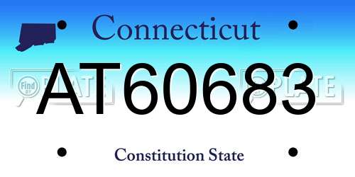 AT60683 Connecticut License Plate