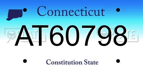 AT60798 Connecticut License Plate