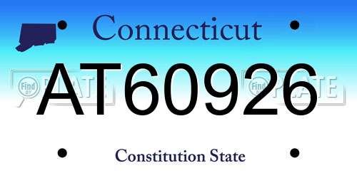 AT60926 Connecticut License Plate