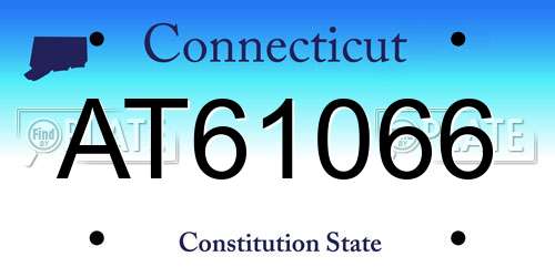 AT61066 Connecticut License Plate