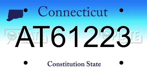 AT61223 Connecticut License Plate
