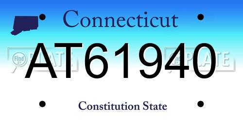 AT61940 Connecticut License Plate