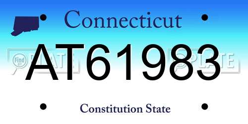AT61983 Connecticut License Plate