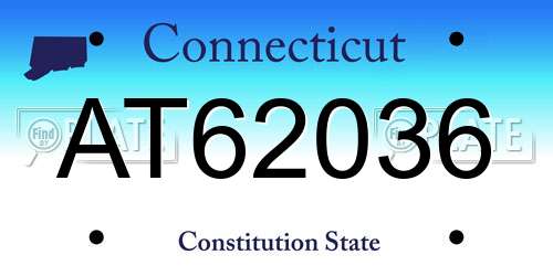 AT62036 Connecticut License Plate