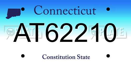AT62210 Connecticut License Plate
