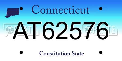 AT62576 Connecticut License Plate