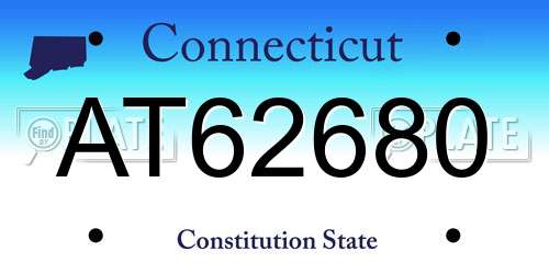 AT62680 Connecticut License Plate