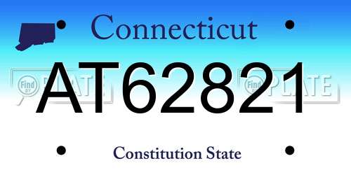 AT62821 Connecticut License Plate