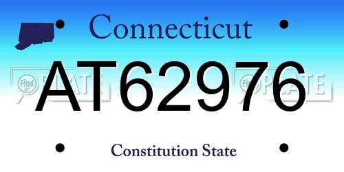 AT62976 Connecticut License Plate