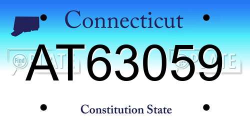 AT63059 Connecticut License Plate