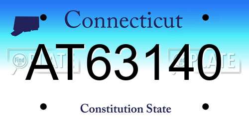 AT63140 Connecticut License Plate