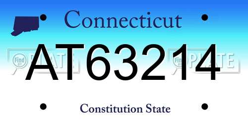 AT63214 Connecticut License Plate