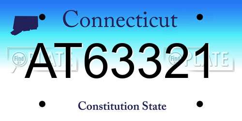 AT63321 Connecticut License Plate