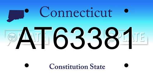 AT63381 Connecticut License Plate