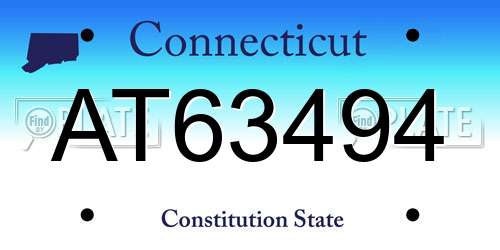AT63494 Connecticut License Plate