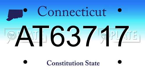 AT63717 Connecticut License Plate
